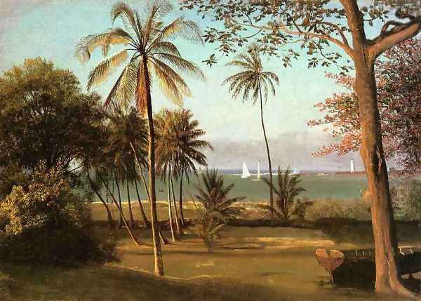 Florida Scene Oil Painting by Albert Bierstadt