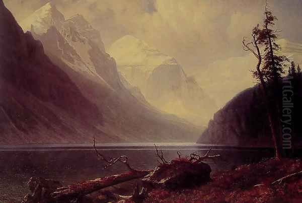 Lake Louise Oil Painting by Albert Bierstadt