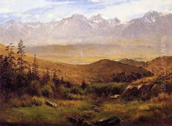 In The Foothills Of The Mountais Oil Painting by Albert Bierstadt