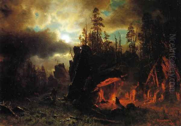 The Trappers' Camp 1861 Oil Painting by Albert Bierstadt