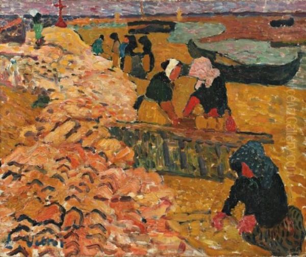 Les Trieuses D'huitres A Arcachon Oil Painting by Louis Valtat