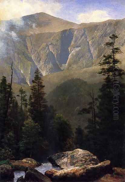 Mountainous Landscape Oil Painting by Albert Bierstadt