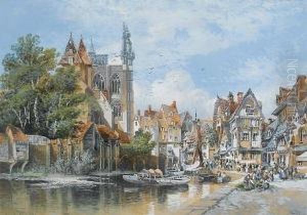 St Wulfram's, Abbeville Oil Painting by Henry Valter