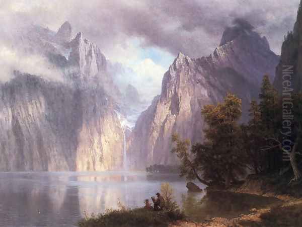 Scene In The Sierra Nevada Oil Painting by Albert Bierstadt