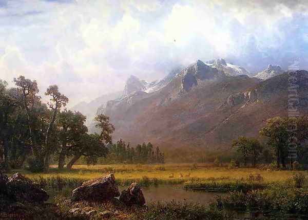 The Sierras Near Lake Tahoe California Oil Painting by Albert Bierstadt