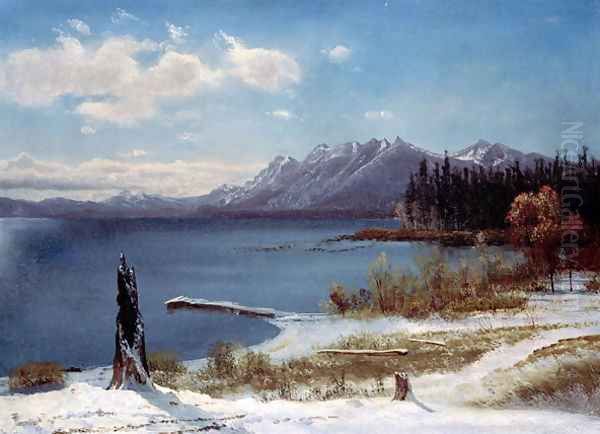 Lake Tahoe Oil Painting by Albert Bierstadt