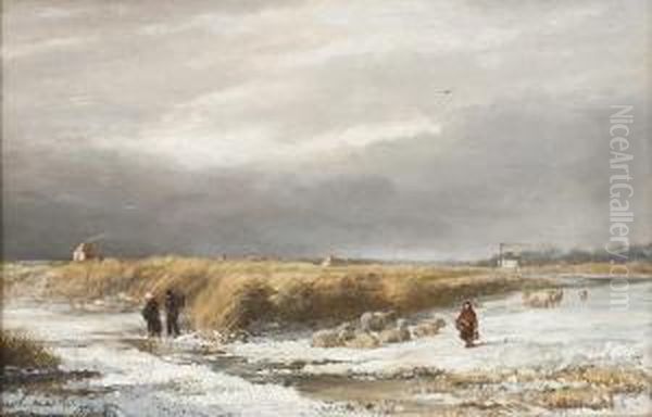 Winterlandschaft Oil Painting by Klaas Van Vliet