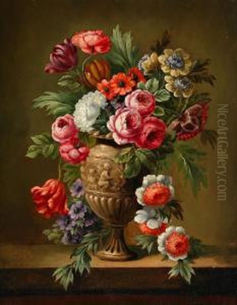 Blomsterstilleben Oil Painting by Jacob Van Aelst