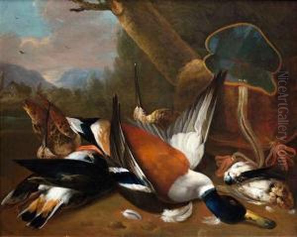 Stillleben Mit Ente Und Schnepfen Oil Painting by Willem Van Aelst