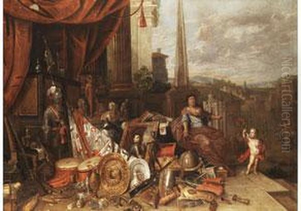 Allegorie Des Reichtums Als Irdisches Gluck - Vanitas Oil Painting by Francois Van Aken