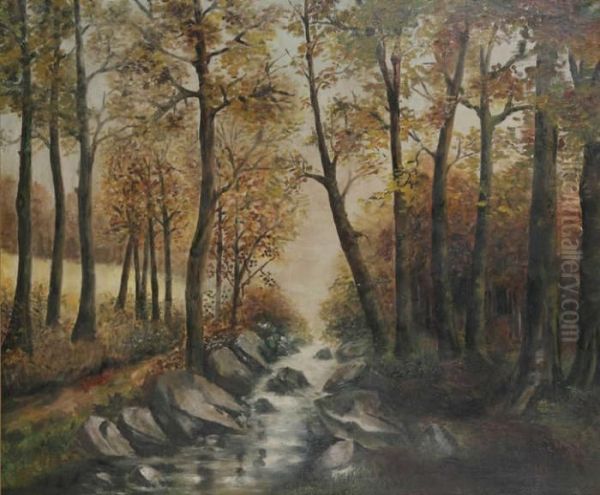 Beek In Het Bos Oil Painting by Leo Van Aken