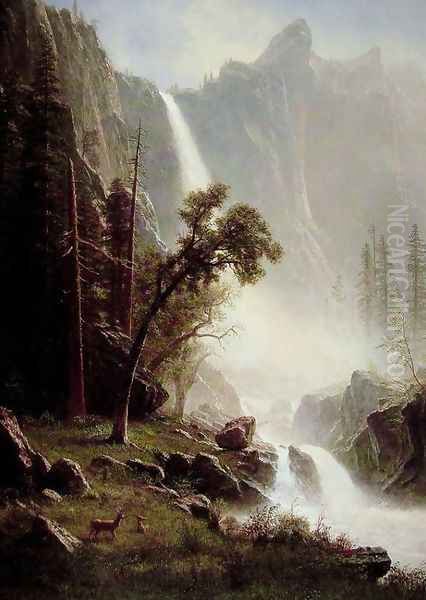 Bridal Veil Falls, Yosemite Oil Painting by Albert Bierstadt