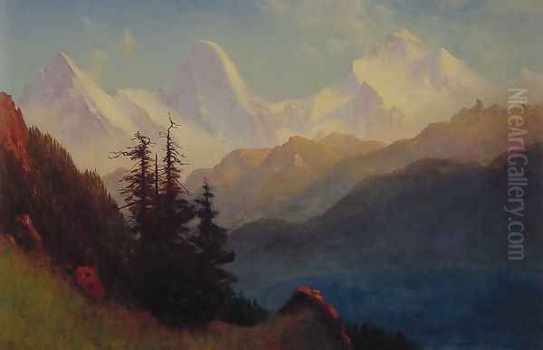 Splendour Of The Grand Tetons Oil Painting by Albert Bierstadt