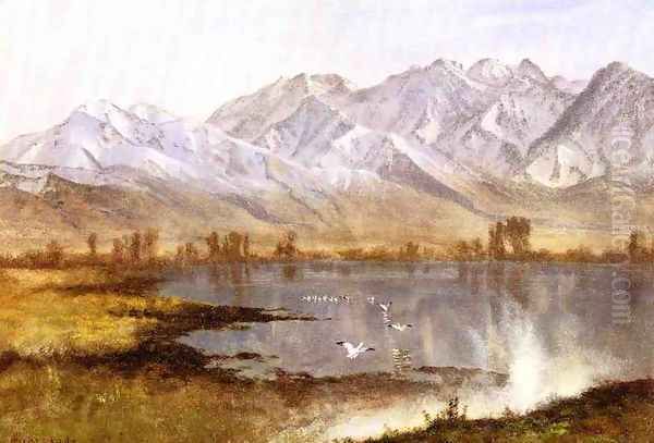 Wassatch Mountains, Utah Oil Painting by Albert Bierstadt