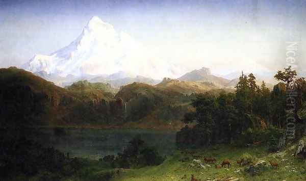 Mount Hood, Oregon Oil Painting by Albert Bierstadt