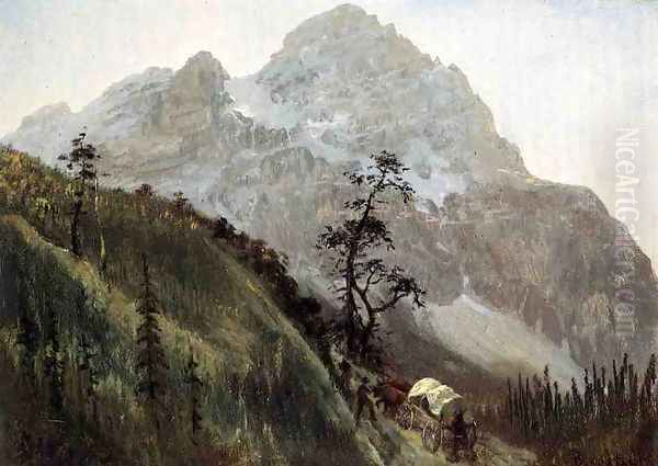 Western Trail The Rockies Oil Painting by Albert Bierstadt