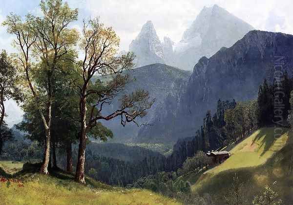 Tyrolean Landscape Oil Painting by Albert Bierstadt