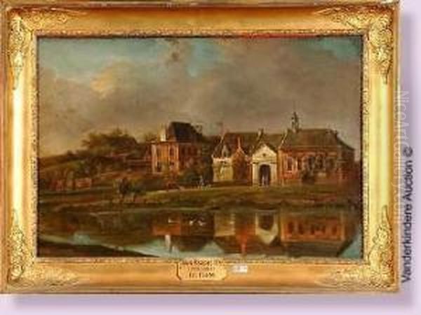 L'entree De L'abbaye Animee Oil Painting by Henri Van Assche