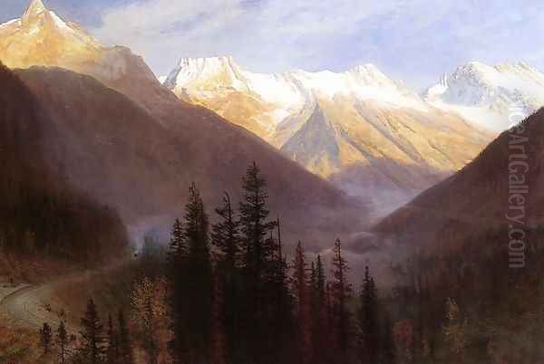 Sunrise At Glacier Station Oil Painting by Albert Bierstadt