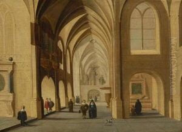 Gotisches
 Kircheninterieur Oil Painting by Hans Juriaensz. Van Baden