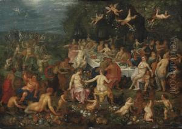 The Feast Of The Gods Oil Painting by Hendrik van Balen