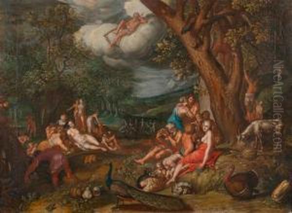 Mythologische Szene. Aurea Aetas. Oil Painting by Hendrik Ii Van Balen