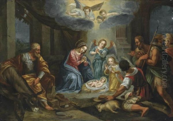 The Adoration Of The Shepherds Oil Painting by Jan Van Balen