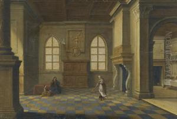 Christ In The House Of Mary And Martha Oil Painting by Bartholomeus Van Bassen