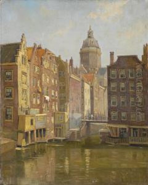 Amsterdam. Oil Painting by Bernard Antoine Van Beek