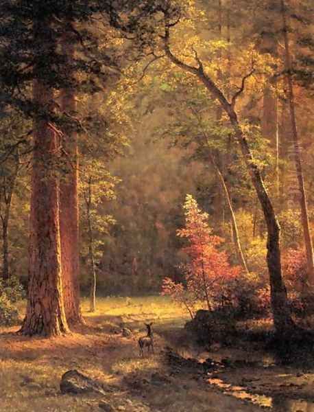 Dogwood Oil Painting by Albert Bierstadt