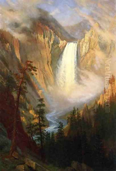 Yellowstone Falls Oil Painting by Albert Bierstadt