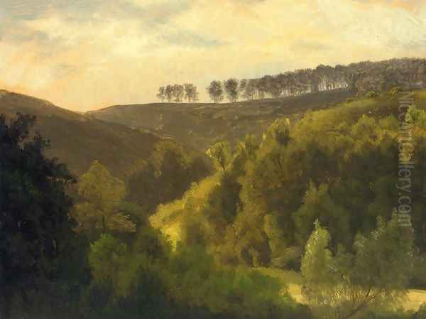 Sunrise Over Forest And Grove Oil Painting by Albert Bierstadt