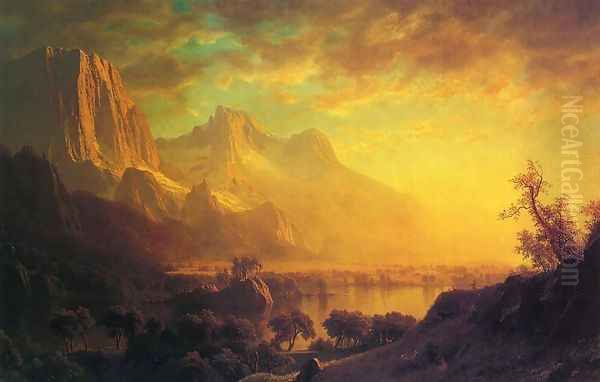 Wind River, Wyoming Oil Painting by Albert Bierstadt