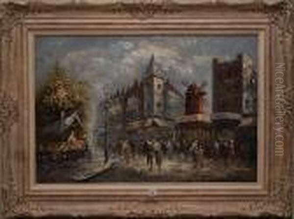 Monmatre. Moulin Rouge Oil Painting by Dirk van Bergen