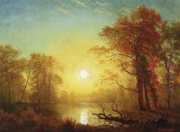 Sunrise Oil Painting by Albert Bierstadt