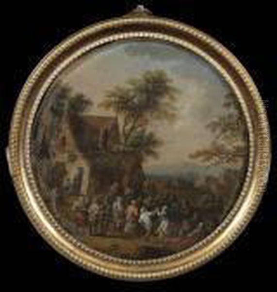 Scene De Taverne Oil Painting by Jacques Willem Van Blarenberghe