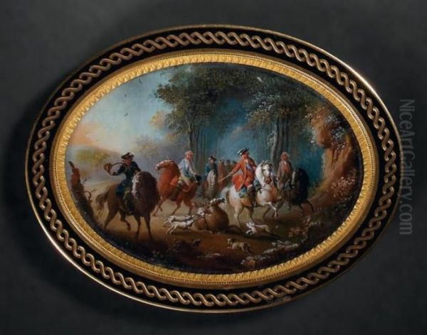 Le Roi Louis Xv A La Chasse Oil Painting by Louis Nicolael van Blarenberghe