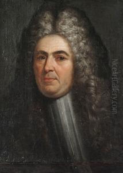 Portrait Of A Gentleman, Bust-length, In Black Costume With A White Lawn Collar Oil Painting by Richard Van Bleek