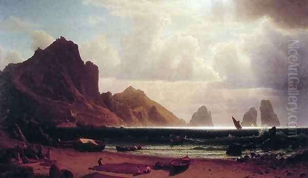 The Marina Piccola, Capri Oil Painting by Albert Bierstadt