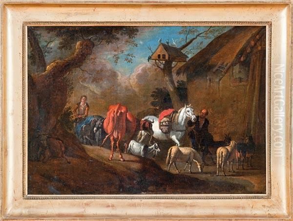 Paesaggio Con Scena Agreste Oil Painting by Pieter van Bloemen