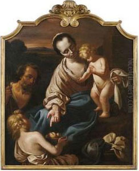 The Holy Family With The Infant St. 
John The Baptist. Oil Painting by Reyer Van Blommendae