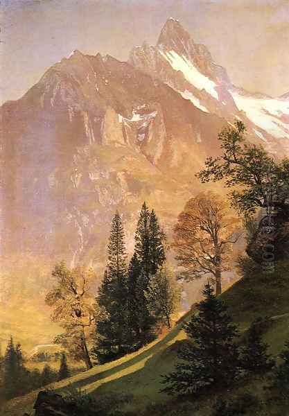 Mountain Landscape Oil Painting by Albert Bierstadt