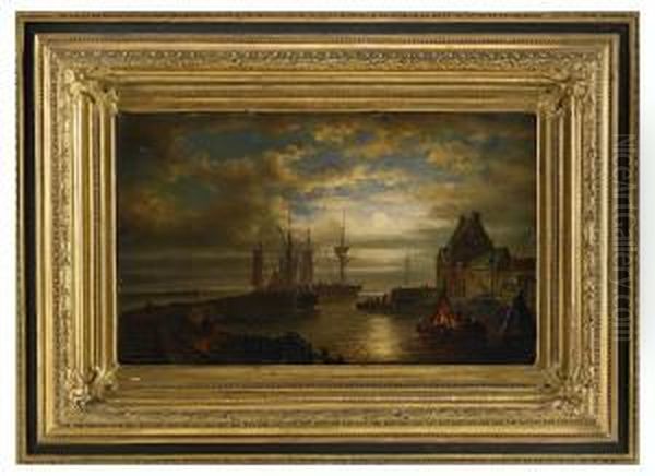 Hamnvy Imansken Oil Painting by Elias Pieter van Bommel