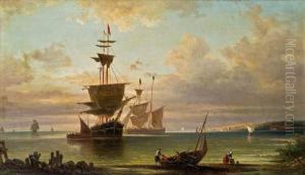 Sonnenaufgang An Der Zuidersee Oil Painting by Elias Pieter van Bommel