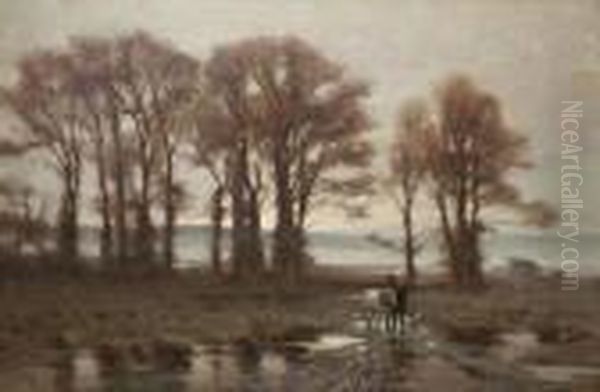 Paysage D'hiver Oil Painting by Jan Willem Van Borselen