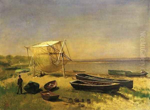 Fishing Station, Watch Hill Oil Painting by Albert Bierstadt