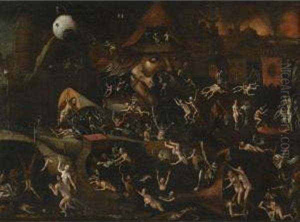 The Harrowing Of Hell Oil Painting by Pieter van der Heyden