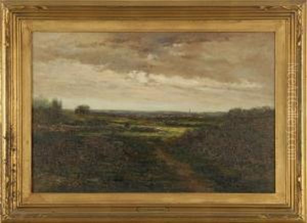 Landscape With Distant Village Oil Painting by Robert Ward Van Boskerck