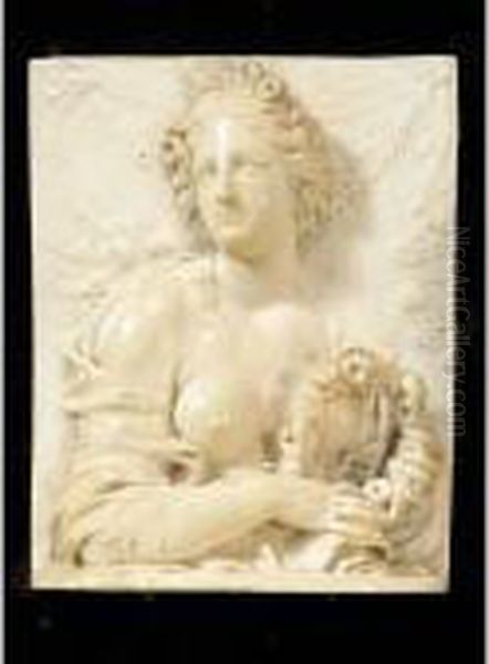 An Ivory Relief Allegorical Of Spring Oil Painting by Francis Van Bossuit