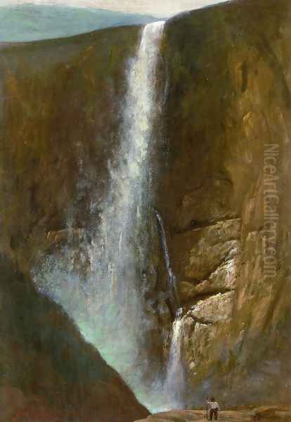 The Falls Oil Painting by Albert Bierstadt